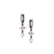 black gold bespoke pink diamond, white diamond arrowhead earrings on diamond huggie hoop <span class='visuallyhidden'>Text, phone 323-404-2959 for shopping assistance.</span>